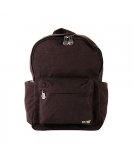 Mochila de cáñamo unisex correas acolchadas ajustables con cremallera bolsillos veganos