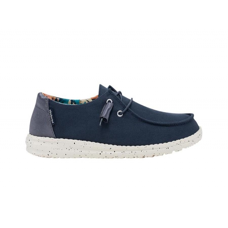 Scarpa Hey Dude Wally Washed da uomo blu navy in tela | ScuderiStore
