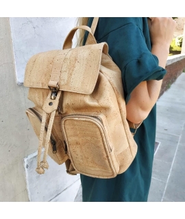 ARTELUSA Backpack Woman cork adjustable straps closure with hook and vegan strings