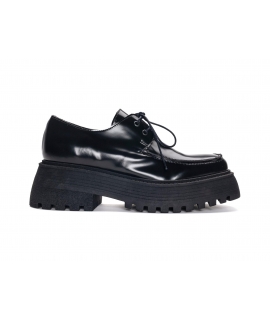NAE Winni scarpe stringate vegan nere platform suola chunky lacci