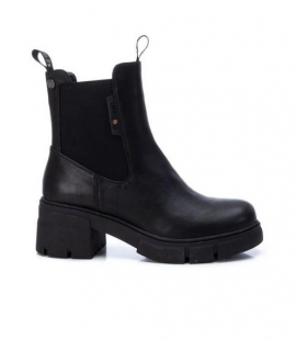 Bottines vegan noires talon élastique zip latéral semelle épaisse