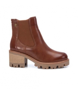 Bottines vegan marron talon élastique zip latéral semelle épaisse