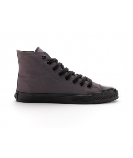 ETHLETIC Fair Trainer Black Cap Hi vegan unisexe semelle noire Mid baskets lacets en coton