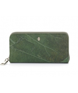 Portafoglio Donna foglie fisarmonica chiusura zip vegan portamonete impermeabile