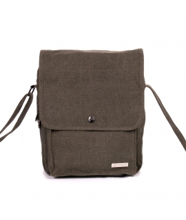 SATIVA Borsa Tracolla Messenger Unisex canapa regolabile bottone sostenibile vegan