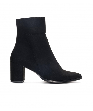 NAE Irma black vegan ankle boots wide heel with side zip