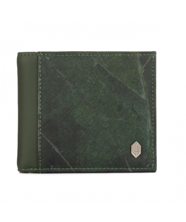 Monedero tríptico monedero para hombres hojas veganas impermeables