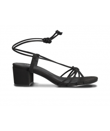 NAE Holly black vegan sandals weave heel lace vegan shoes