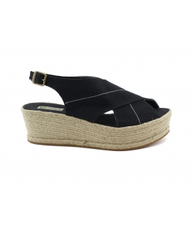 Zapatos de mujer cuñas PET reciclado talón correa crossover yute zapatos veganos