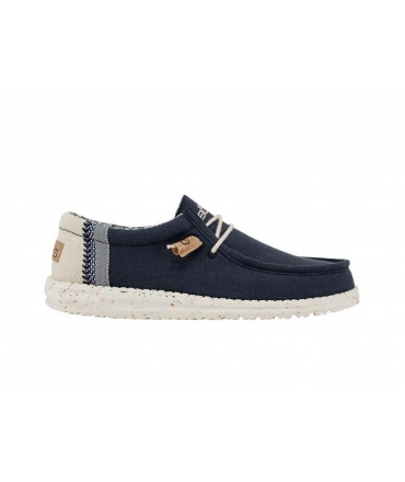 HEY DUDE vegan WALLY Break Stitch Men azul oscuro algodón orgánico transpirable zapatillas de verano