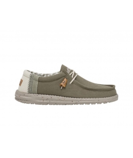 HEY DUDE vegan WALLY Break Stitch mows Zapatillas de verano transpirables de algodón orgánico verde para hombre