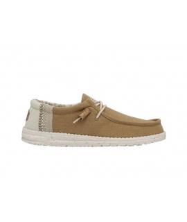 HEY DUDE vegan WALLY Break Stitch Hombre zapatillas de verano transpirables de algodón orgánico amarillo ocre