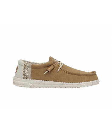 HEY DUDE vegan WALLY Break Stitch Hombre zapatillas de verano transpirables de algodón orgánico amarillo ocre