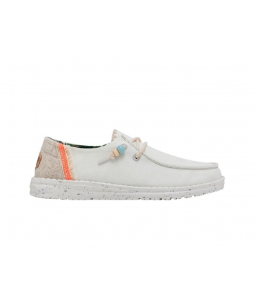 HEY DUDE vegan WENDY Fringe salt Zapatos de mujer zapatillas de verano ligeras y transpirables blancas