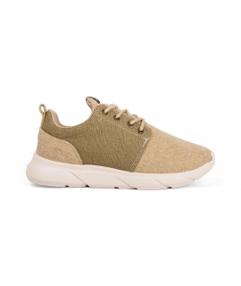 8000 KICKS Explorer V2 baskets bicolores en chanvre vegan imperméables lacets beige vert semelle algues