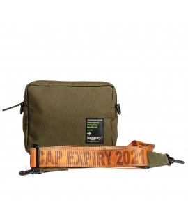 JAGGERY Recycled shoulder bag with removable shoulder strap in military canvas
