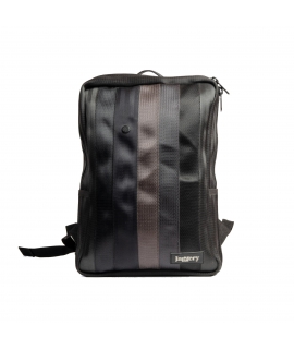 JAGGERY Noir sac à dos recyclé ceintures de sécurité sac ordinateur sac vegan