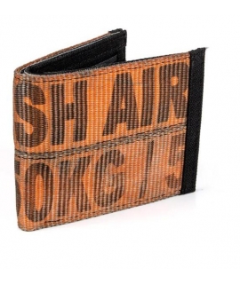 JAGGERY Orangefarbenes Karten- und Münzportemonnaie, recycelt aus Frachtgürteln