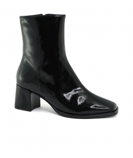 VSI MARILYN Shoes Femme Bottines carrées en cuir verni imperméable zippé vegan chaussures Made in Italy