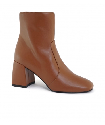 VSI OXA Square brown ankle boots with zip wide heel Made in Italy