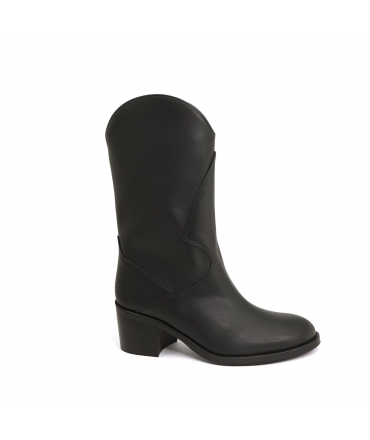 Chaussures pour femmes VSI NORA Bottines texanes noires à talon chaussures végétaliennes Fabriquées en Italie