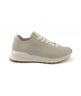 ECOALF Prinalf vegane Strick-Sneaker Off White Atmungsaktive Schnürsocke für Damen