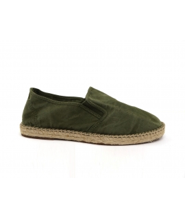 NATURAL WORLD men's green vegan espadrilles Bio Cotton removable footbed vegan shoes