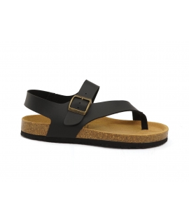NATURAL WORLD vegan black flip flop sandals Unisex eco adjustable buckle
