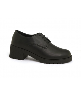 VSI BET Chaussures classiques noires végétaliennes pour femmes, lacets imperméables en maïs, talon Fabriqué en Italie