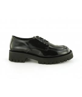 VSI ARCE Chaussures pour femmes à lacets noirs vernis imperméables chaussures végétaliennes Fabriquées en Italie