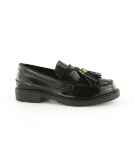 VSI BRISTOL Black vegan moccasins patent leather tassels elegant sole vegan shoes Made in Italy