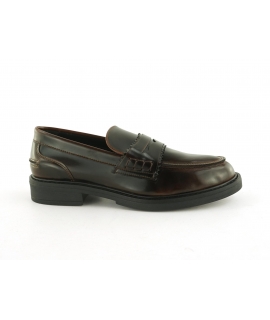 VSI CEDI Braune vegane College-Loafer aus Lackleder, elegante vegane Schuhe, hergestellt in Italien