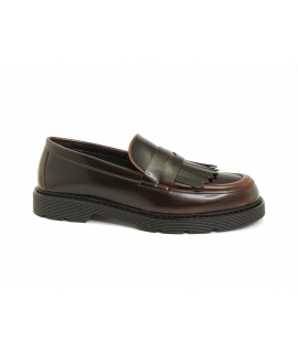 VSI OXFORD Brown vegan loafers with fringes college thick sole Made in Italy