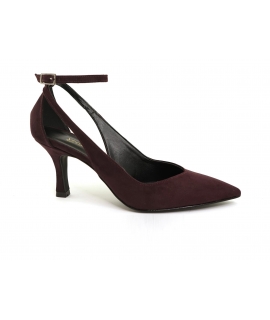VSI PENNY Vegan decollet with aubergine cut out stiletto heel Made in Italy