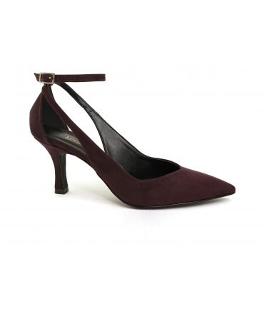 VSI PENNY Vegan decollet with aubergine cut out stiletto heel Made in Italy