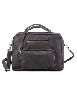 ARTELUSA Unisex shoulder handbag black cork adjustable vegan waterproof zip
