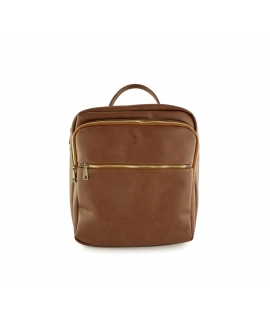 VSI TERRI Spacious brown vegan backpack with adjustable straps, waterproof, handcrafted, made in Italy