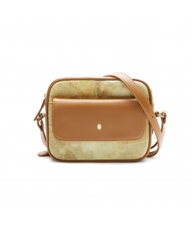 Isabelle Borsa Vegan Donna foglie tracolla zip bottone