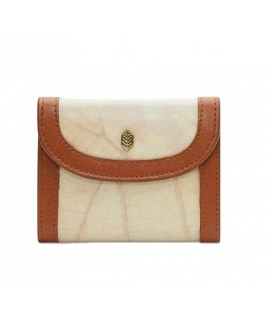 Portefeuille femme feuilles porte-monnaie végétalien fermeture à bouton étanche
