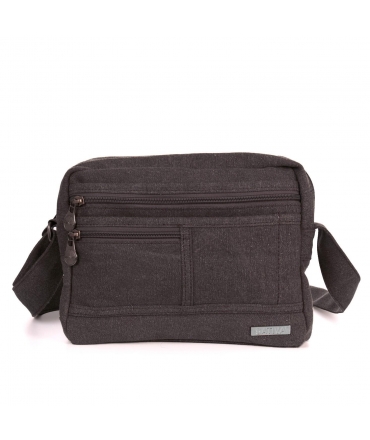 SATIVA Borsa Tracolla Unisex canapa regolabile chiusura zip tasche vegan