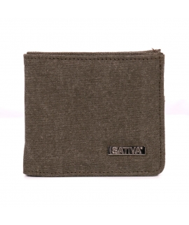 SATIVA Portafoglio Unisex canapa portacarte scomparto zip vegan