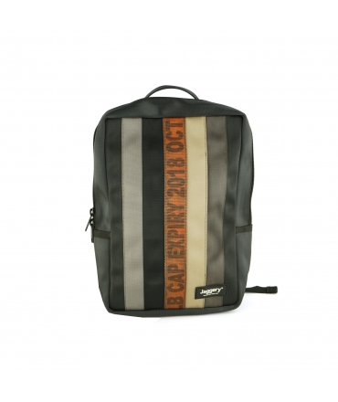 JAGGERY Slim sac à dos recyclé poche avant ceintures de sécurité support d'ordinateur sac végétalien