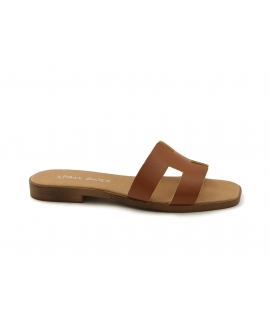 VSI CHIPRE Zapatillas veganas hechas a mano con punta cuadrada de maíz marrón Hecho en Italia