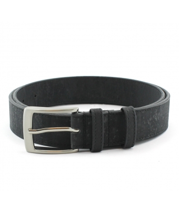 Ceinture vegan noire Homme liège