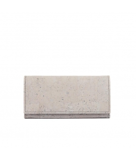 Gusset vegan cork wallet with button closure