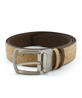 Ceinture vegan homme liège boucle double face