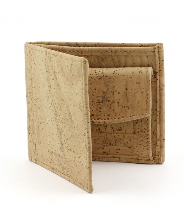 Billetero hombre bifold monedero vegano tarjetero de corcho