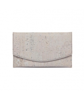 Porte-cartes enveloppe végétalien avec porte-monnaie en liège gris avec fermeture magnétique
