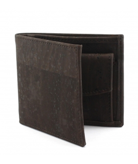 Cartera de corcho Hombre marrón vegano bifold monedero tarjetero