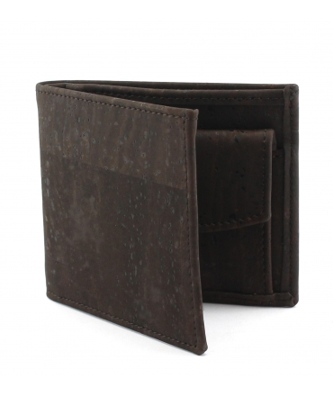 Porte-monnaie en liège Homme porte-cartes porte-monnaie végétalien marron à deux volets